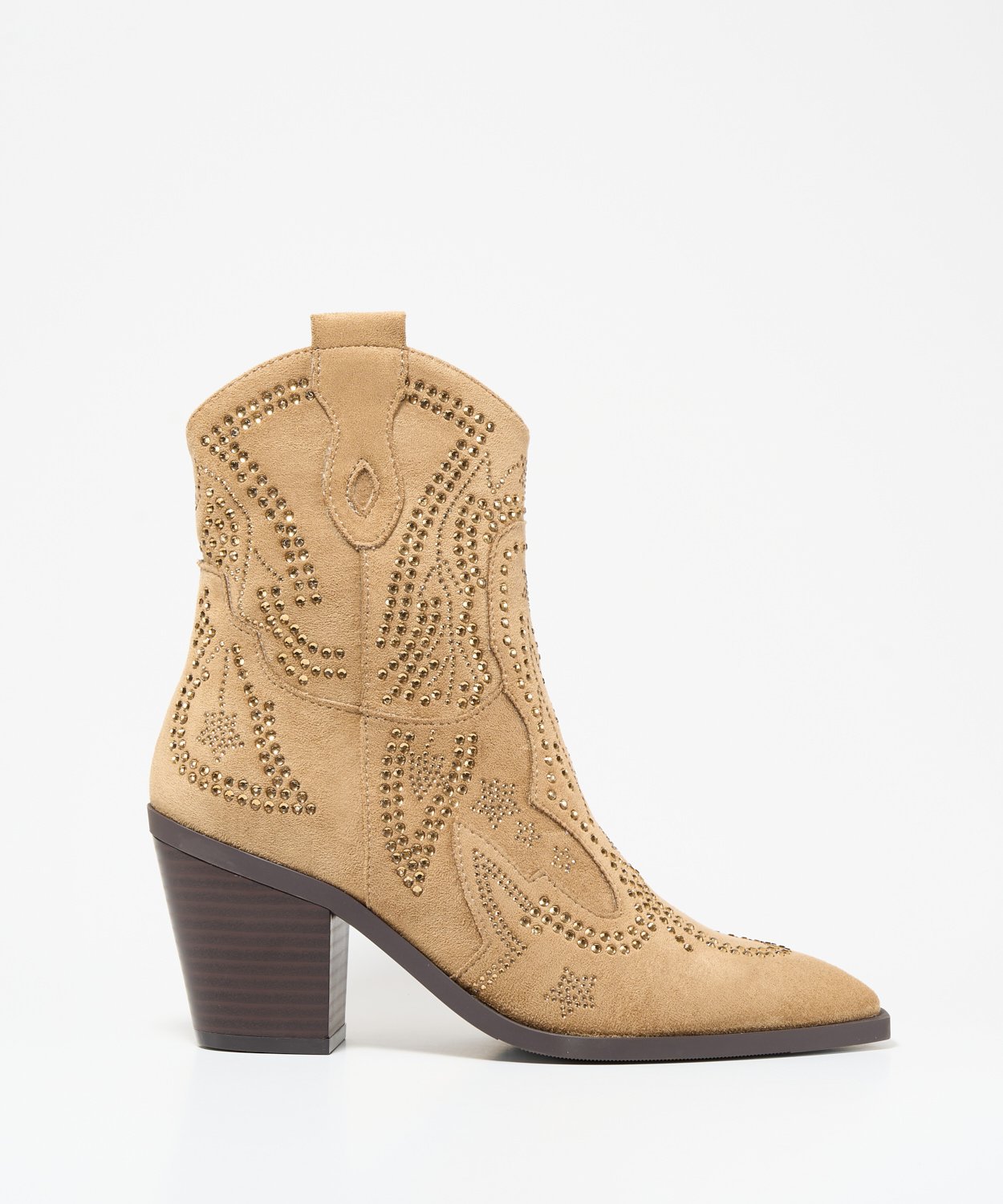 Botines cowboy tacón strass image number null